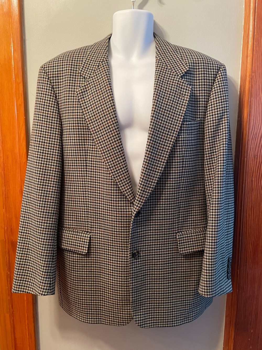 HUGO BOSS Cashmere Wool Vintage Houndstooth Old Money Luxury Sport Coat Blazer